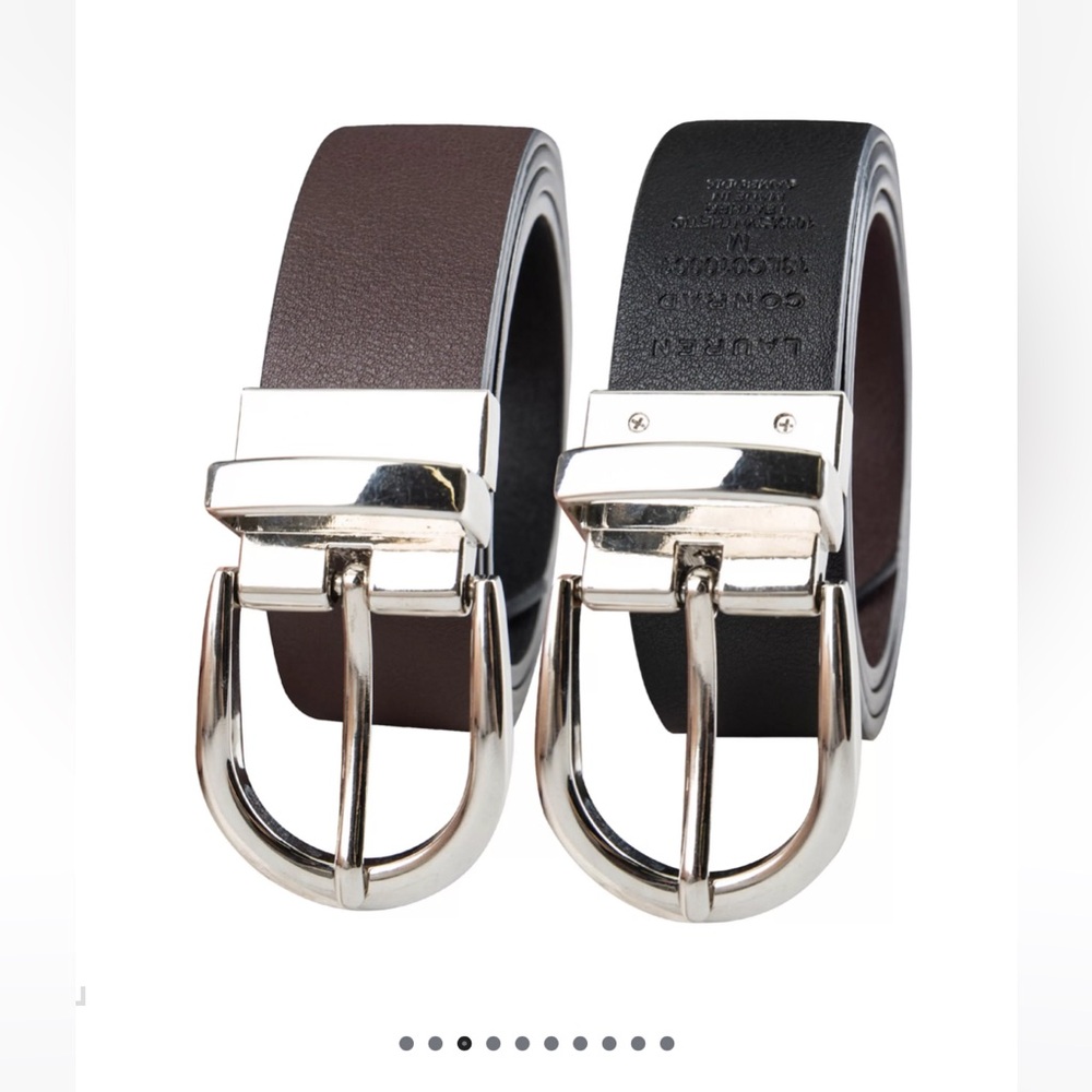 Lauren Conrad reversible Brown Black Leather Belt with Silver Buckle NWT